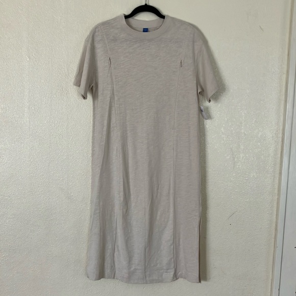 Old Navy Tan Cotton Modest Maternity Nursing Dress, S - Picture 1 of 9